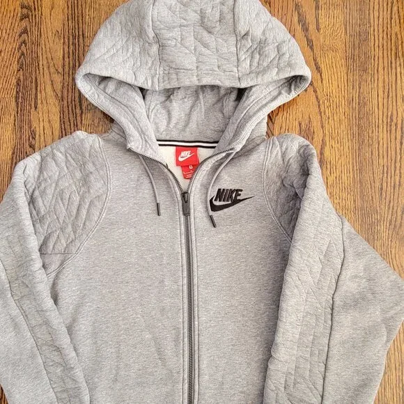 Nike Sportswear Gray Long Hoodie Women's Small Full Zip - Picture 6 of 12